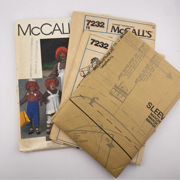 🪡 McCall'sSewing Pattern, Raggedy Ann and Andy Costumes Sewing Pattern 7232 - Picture 2 of 5